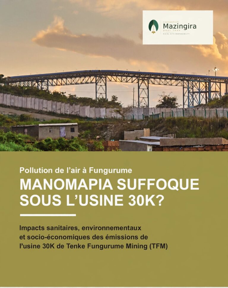 Fungurume/Lualaba : l&rsquo;air qui tue en silence ; Enquête sur la pollution de l&rsquo;usine 30K